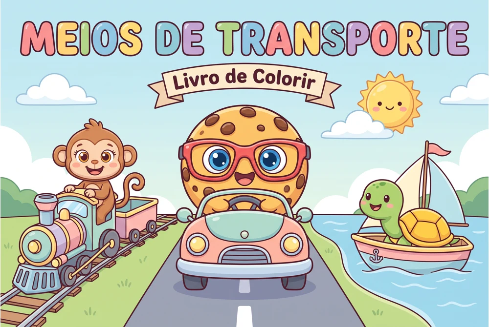 Página para colorir 1 — Meios de Transporte do Bibi